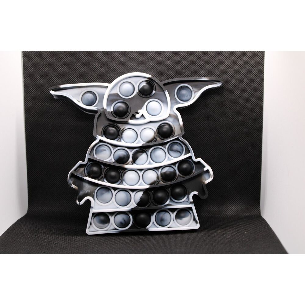 Baby Yoda Black, White and Gray Fidget Toy 9" Stress Relief